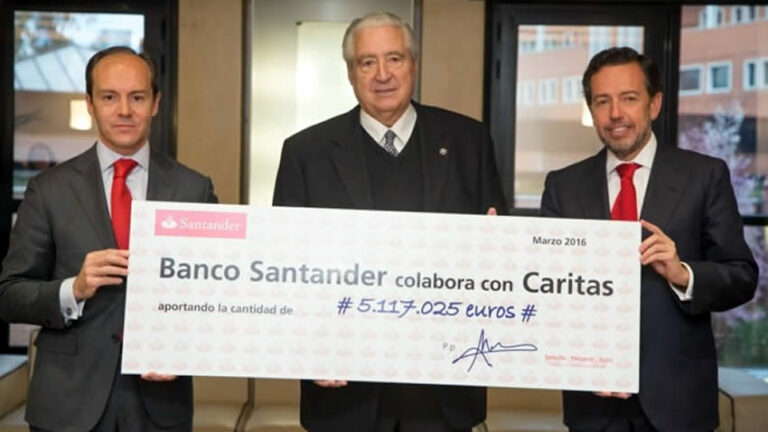 Lee más sobre el artículo Banco Santander entrega 5,1 millones a Cáritas para proyectos de inserción socio-laboral