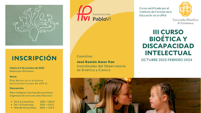 Lee más sobre el artículo III Curso de Bioética y Discapacidad Intelectual