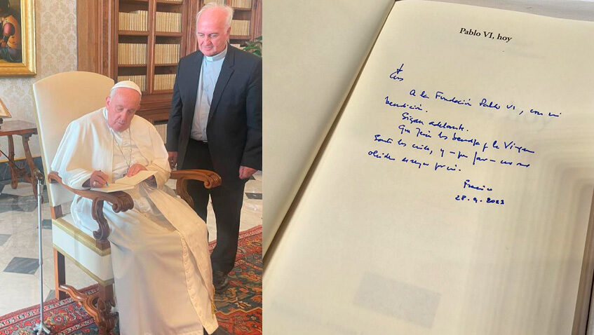 Lee más sobre el artículo El Papa Francisco firma un ejemplar del libro “Pablo VI, hoy” a la Fundación Pablo VI