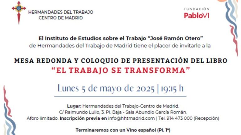 Lee más sobre el artículo Presentación del libro “El trabajo se transforma” en Hermandades del Trabajo