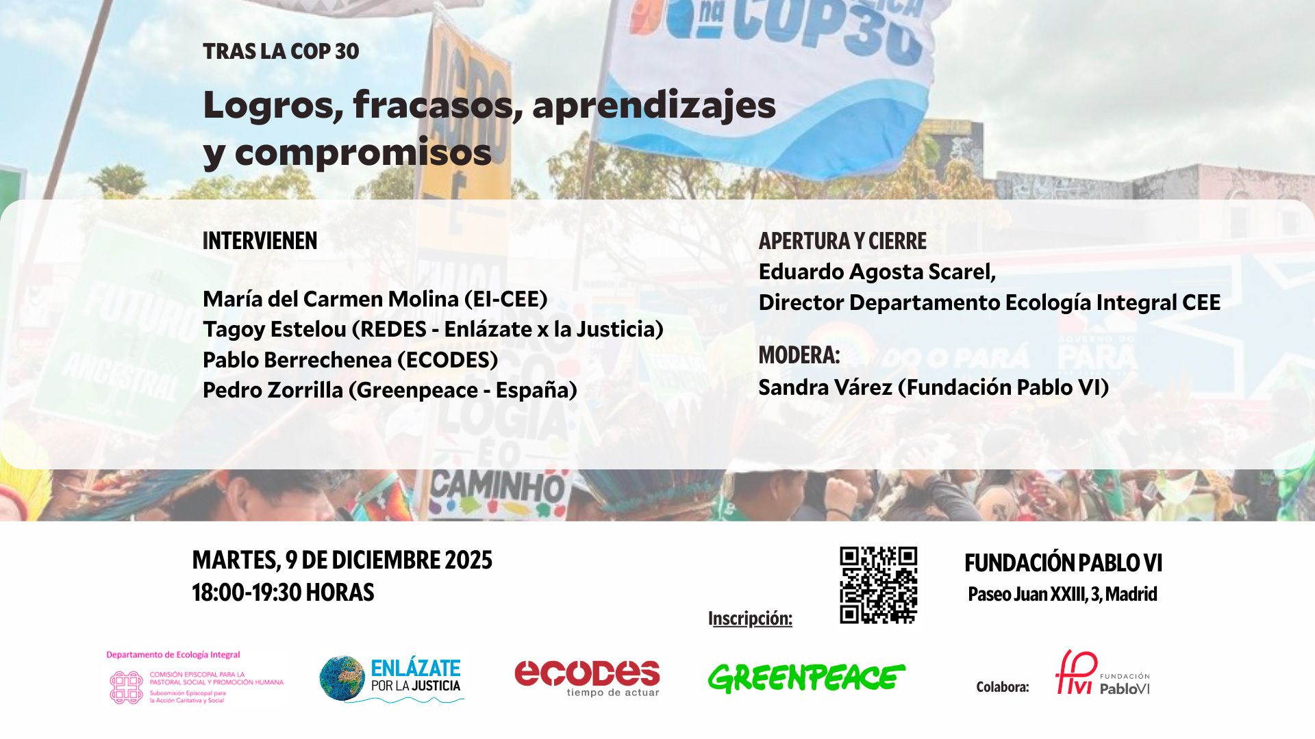 En este momento estás viendo Tras la COP30: organizaciones de la Iglesia y de la sociedad civil se unen para hacer balance y seguir avanzando en compromisos conjuntos por la justicia socioambiental